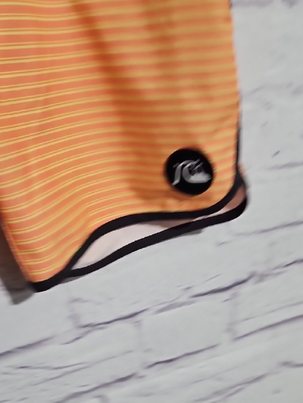 Quiksilver Highline Men's Yellow & Orange Striped Boardshorts - Picture 3 of 7